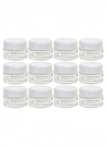 Pack Of 12 Thick Wall Balm Jar Clear/White