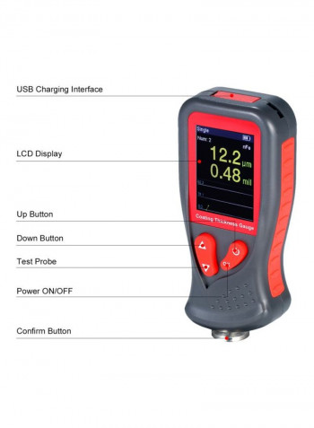 Paint Thickness Tester Black/Red 27x6.3x21centimeter