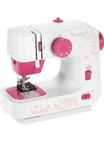 Portable Electric Sewing Machine With Foot Pedal H35261US-su White/Pink