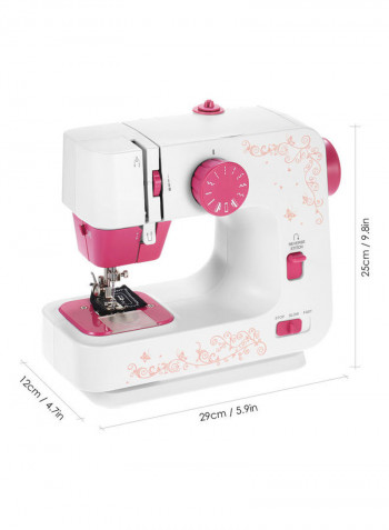Portable Electric Sewing Machine With Foot Pedal H35261US-su White/Pink