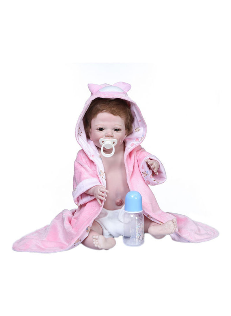 Silicone Baby Doll with Milk Bottle and Pacifier