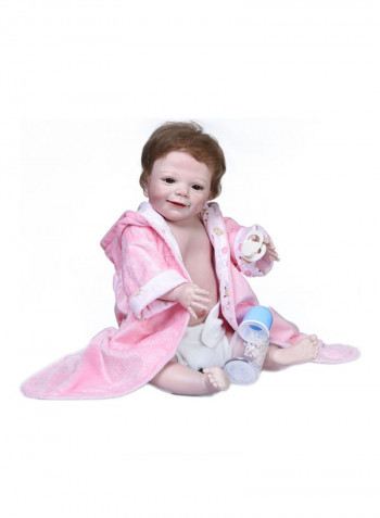 Silicone Baby Doll with Milk Bottle and Pacifier