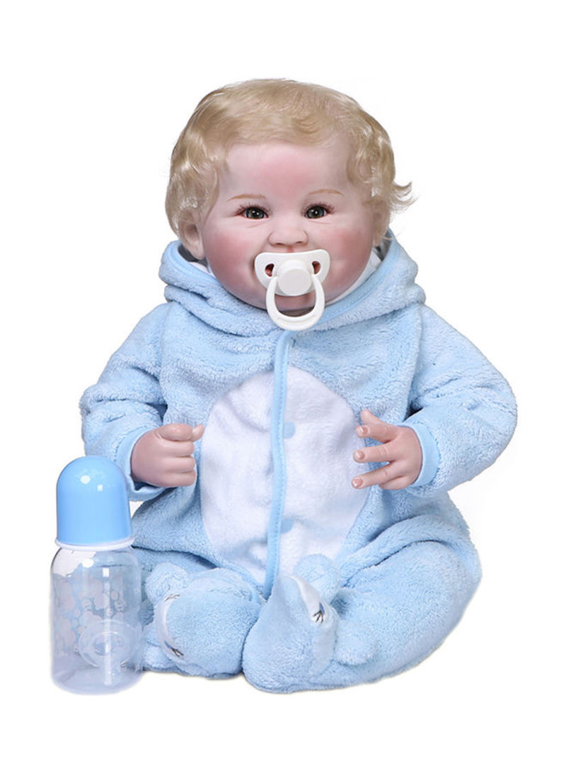 Silicone Baby Doll with Milk Bottle and Pacifier