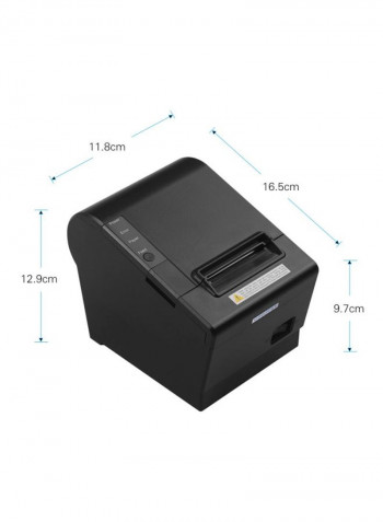 Thermal Receipt Printer 12.9x11.8x16.5centimeter Black