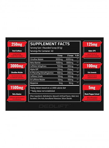 Dominus Pre-Workout Dietary Supplement - Fruit Punch