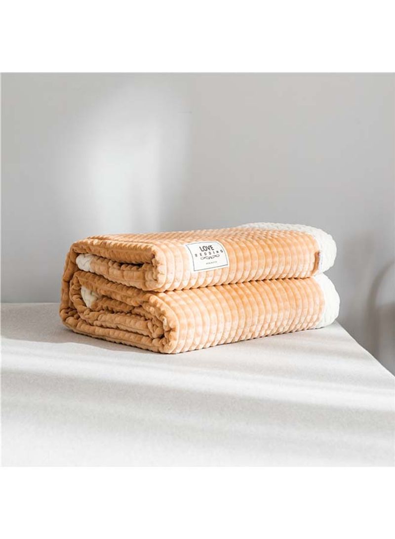 Lattice Design Warm Blanket Cotton Beige 200x230centimeter