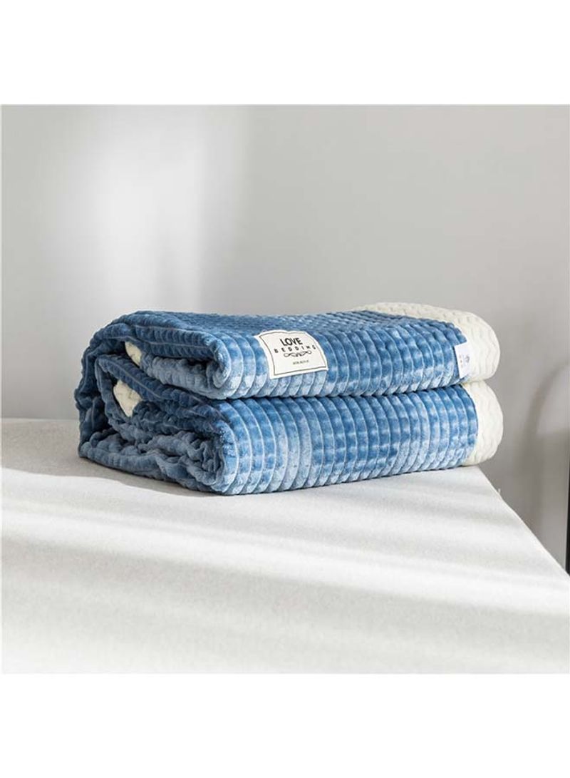 Lattice Design Warm Blanket Cotton Blue 200x230centimeter