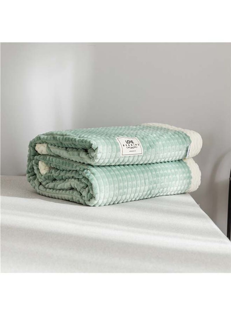 Lattice Design Warm Blanket Cotton Green 200x230centimeter