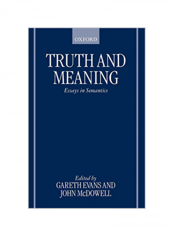 Truth And Meaning: Essays In Semantics Paperback
