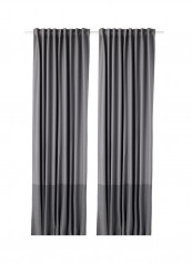 2-Piece Window Curtain Set Grey 145x300centimeter