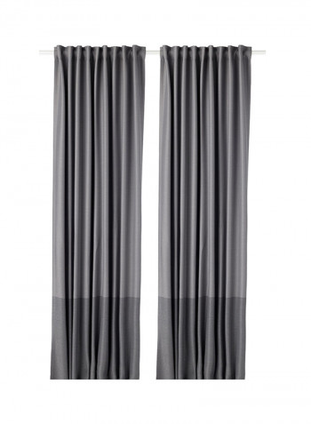 2-Piece Window Curtain Set Grey 145x300centimeter