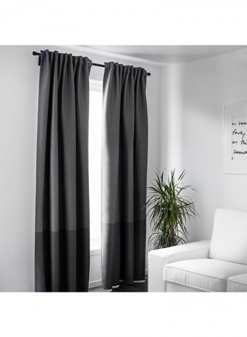 2-Piece Window Curtain Set Grey 145x300centimeter