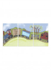 3-Piece Decorative Wall Art Green/Blue/Brown 10x15x0.5inch