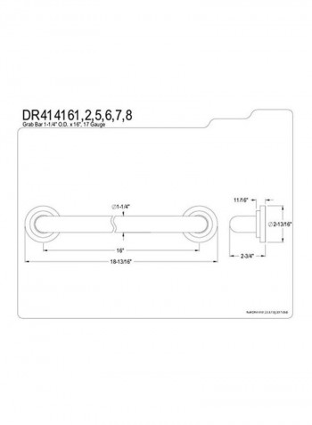 Trimscape Grab Bar Black 36x2.9x2.8inch