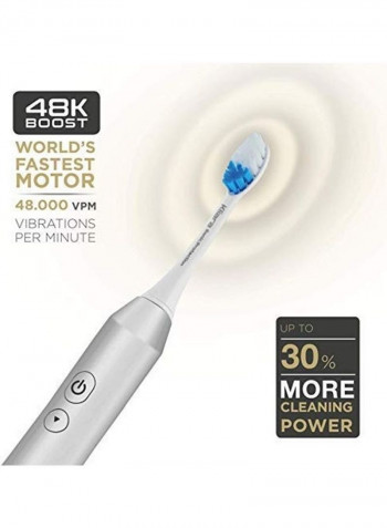 Electric Sonic Toothbrush With 3 Replacement Heads Grey