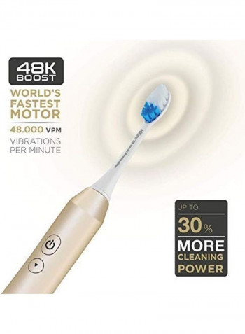 Electric Toothbrush With 4 Replacement Heads White/Beige