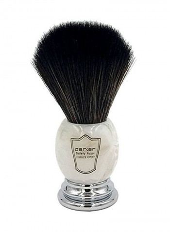Ultra Soft Synthetic Bristle Shaving Brush With Marbled Ivory Handle