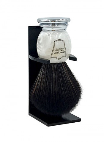 Ultra Soft Synthetic Bristle Shaving Brush With Marbled Ivory Handle
