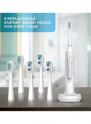 Electronic Toothbrush With 3 Brushing Modes أبيض