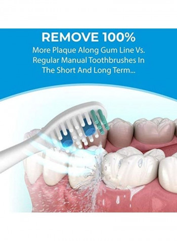 Electronic Toothbrush With 3 Brushing Modes أبيض
