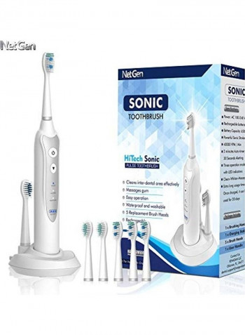Electronic Toothbrush With 3 Brushing Modes أبيض
