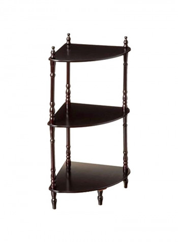 3-Tier Corner Stand Shelf Brown 13.40x13.40x27.78inch