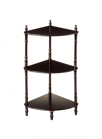 3-Tier Corner Stand Shelf Brown 13.40x13.40x27.78inch