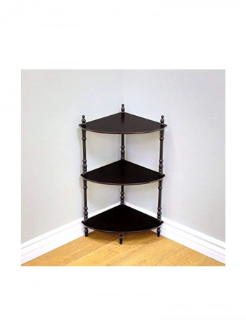 3-Tier Corner Stand Shelf Brown 13.40x13.40x27.78inch