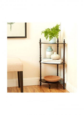 3-Tier Corner Stand Shelf Brown 13.40x13.40x27.78inch