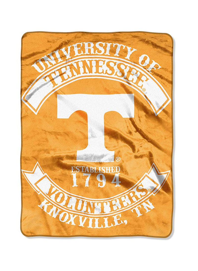 Tennessee Volunteer Rebel Plush Throw Polyester Orange/White 60 x 80inch