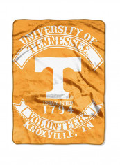 Tennessee Volunteer Rebel Plush Throw Polyester Orange/White 60 x 80inch