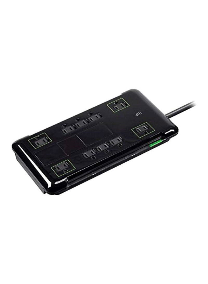 10 Outlet Slim Surge Protector Black 13x8.4x1.8inch