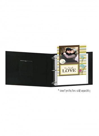 3-Ring Binder Album With Window Brown/Black/White