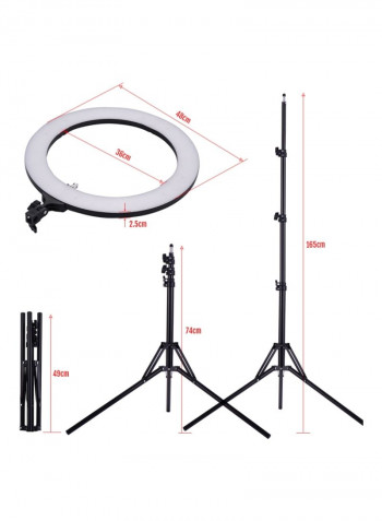LED Photography Light 18inch White/Black