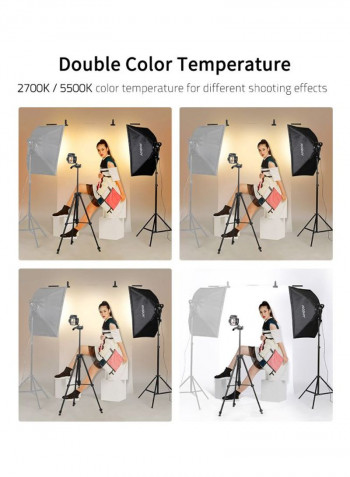 LED Photography Light Set Black