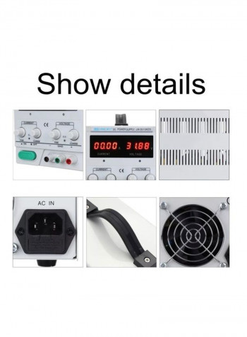 4 Digits Display LED Power Supply 14.5x12.8x28centimeter White/Black