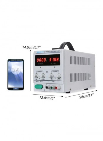 4 Digits Display LED Power Supply 14.5x12.8x28centimeter White/Black