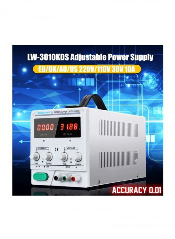 4 Digits Display LED Power Supply 14.5x12.8x28centimeter White/Black