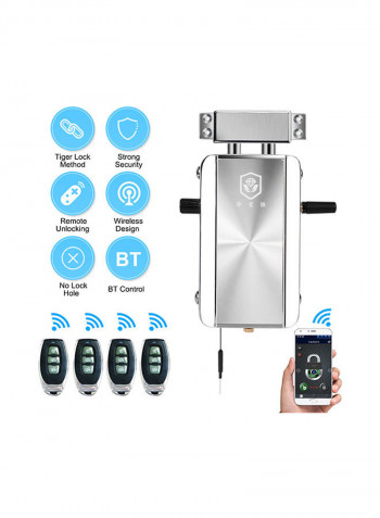 Intelligent Invisible Anti-Theft Door Lock Kit Silver