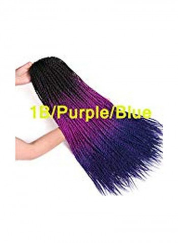3-Piece Twist Crochet Hair Extension Set Blue/Purple/Black 24inch