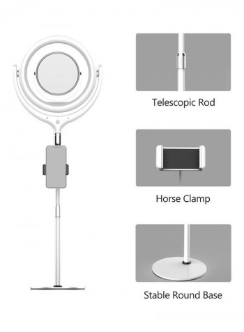 LED Ring Light for Photography with Mirror Black/White