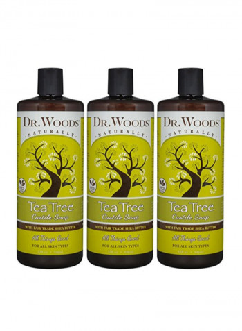 Pack Of 3 Pure Tea Tree Liquid Castile Soap 32ounce
