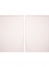 2-Piece Striped Curtain Set Pink/White