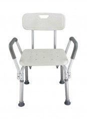 Adjustable Height Shower Chair White/Silver 57.00x12.50x40.00cm