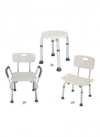 Adjustable Height Shower Chair White/Silver 57.00x12.50x40.00cm