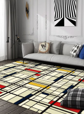 Home Rug Modern Eurostyle Simple Striped Living Room Bedroom Footcloth multicolour 140*200(W*L)cmcm