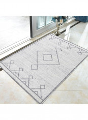 Retro Ethnic Style Geometric Pattern Rectangle Rug Grey 140*200(W*L)cmcm