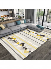 1 Piece Home Rug Simple Classic Geometric Pattern Carpet Yellow 140*200(W*L)cmcm