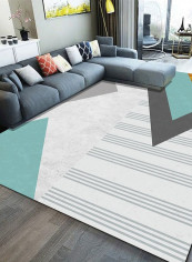 Living Room Floor Modern Colors Patching Anti-Slip Comfy Rug Green 140*200(W*L)cmcm