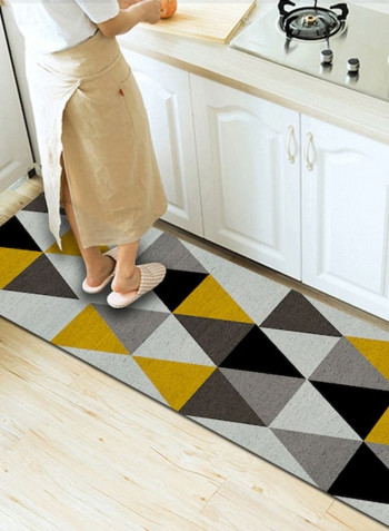 Living Room Floor Simple Triangles Print Anti-Slip Cozy Rug Yellow 140*200(W*L)cmcm